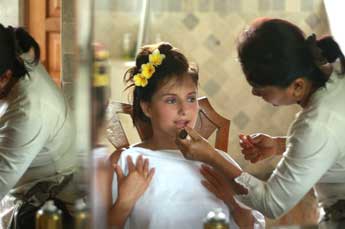 Villa Kompiang Bali Wedding - Bride getting makeup