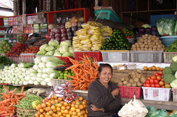 Vegetable market of Candi Kuning in Bedugul