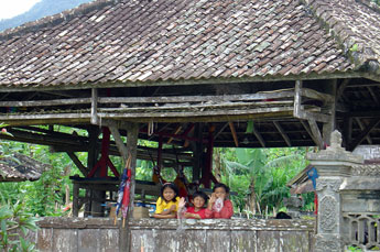 Children in a mountain village in Bali