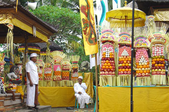 Bali village temple at the ceremony day