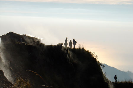 Early morning climb to the Batur volcano