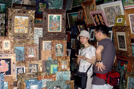 small painting shop in Ubud