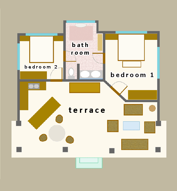 Villa Frangipani floor plan - Villa Layout