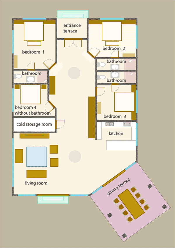 Villa Hibiscus floor plan - Villa Layout