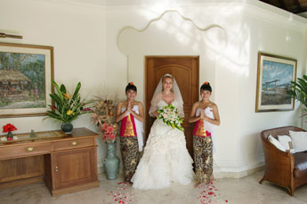 Villa Kompiang Bali Wedding - flower girls escort bride