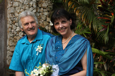 Villa Kompiang Bali Wedding - happy bride and groom after the ceremony